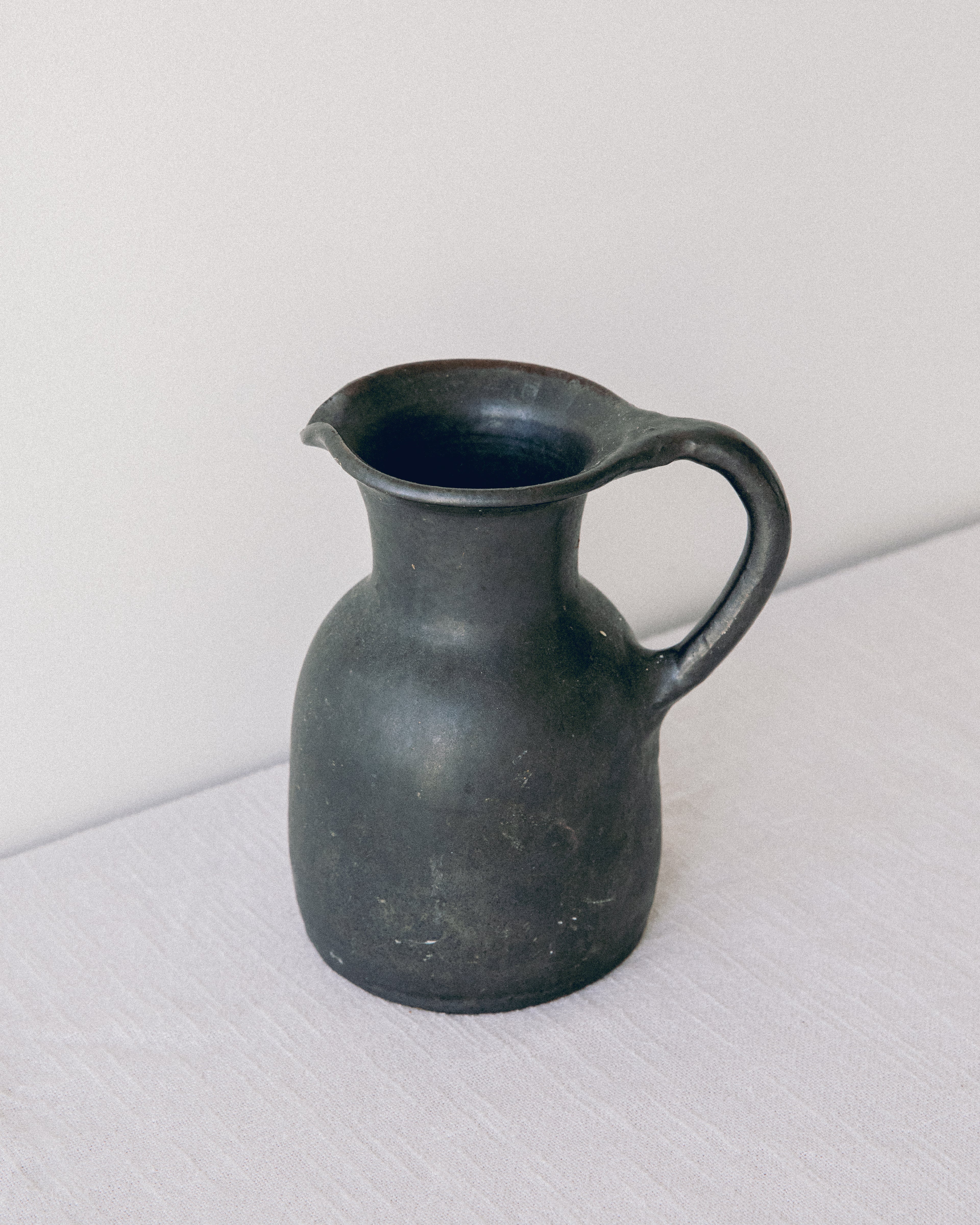 Meyssac - Black Luster Glazed Ceramic Pitcher