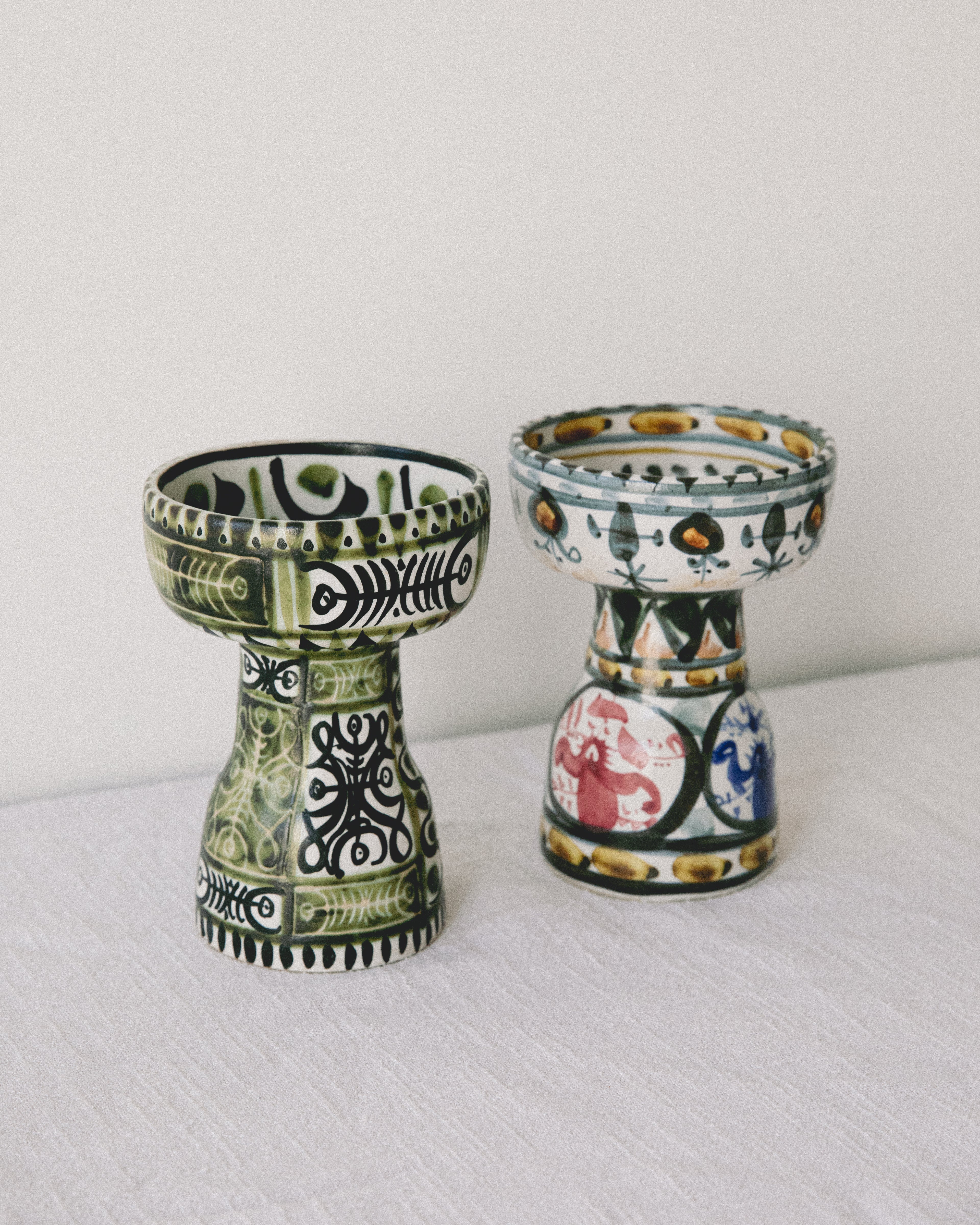 Keraluc Quimper – Pair of Signed Candleholders