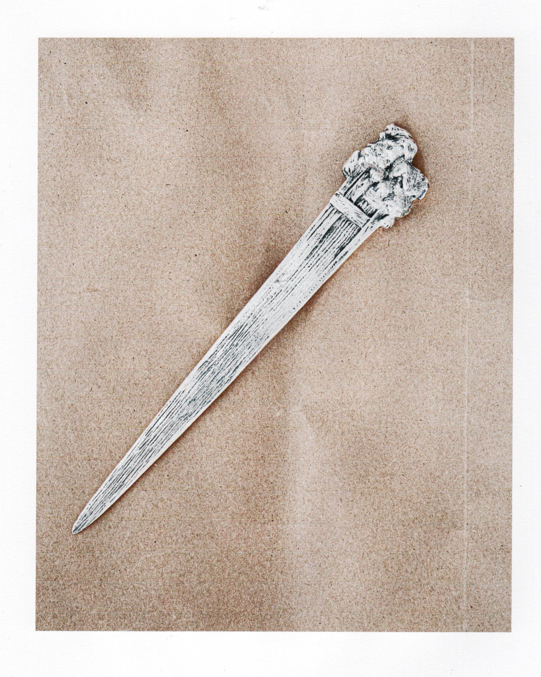 Silvered Bronze Letter Opener