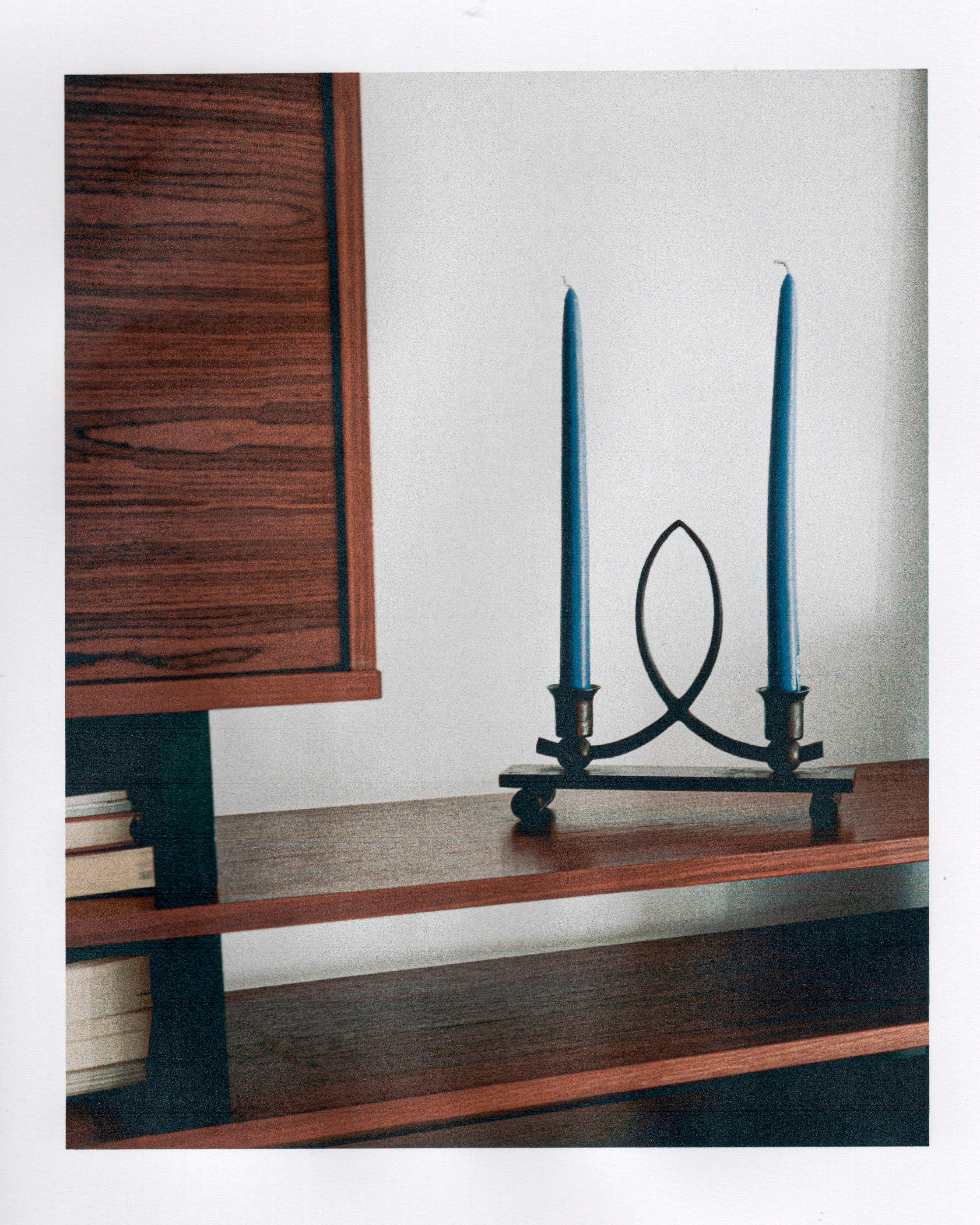 Charles Piguet - Double-Light Forged Iron Candleholder
