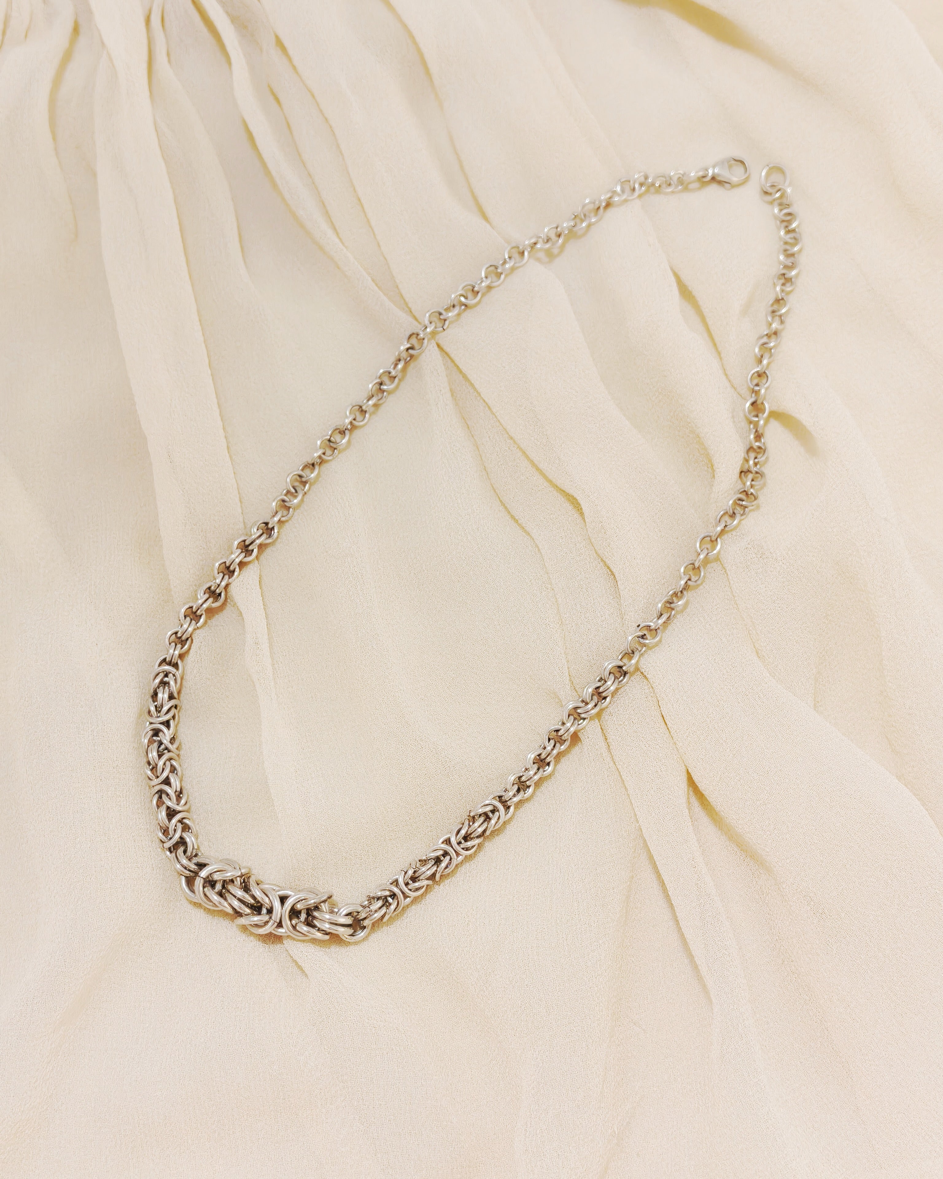 Intricate 925 Silver Woven Necklace