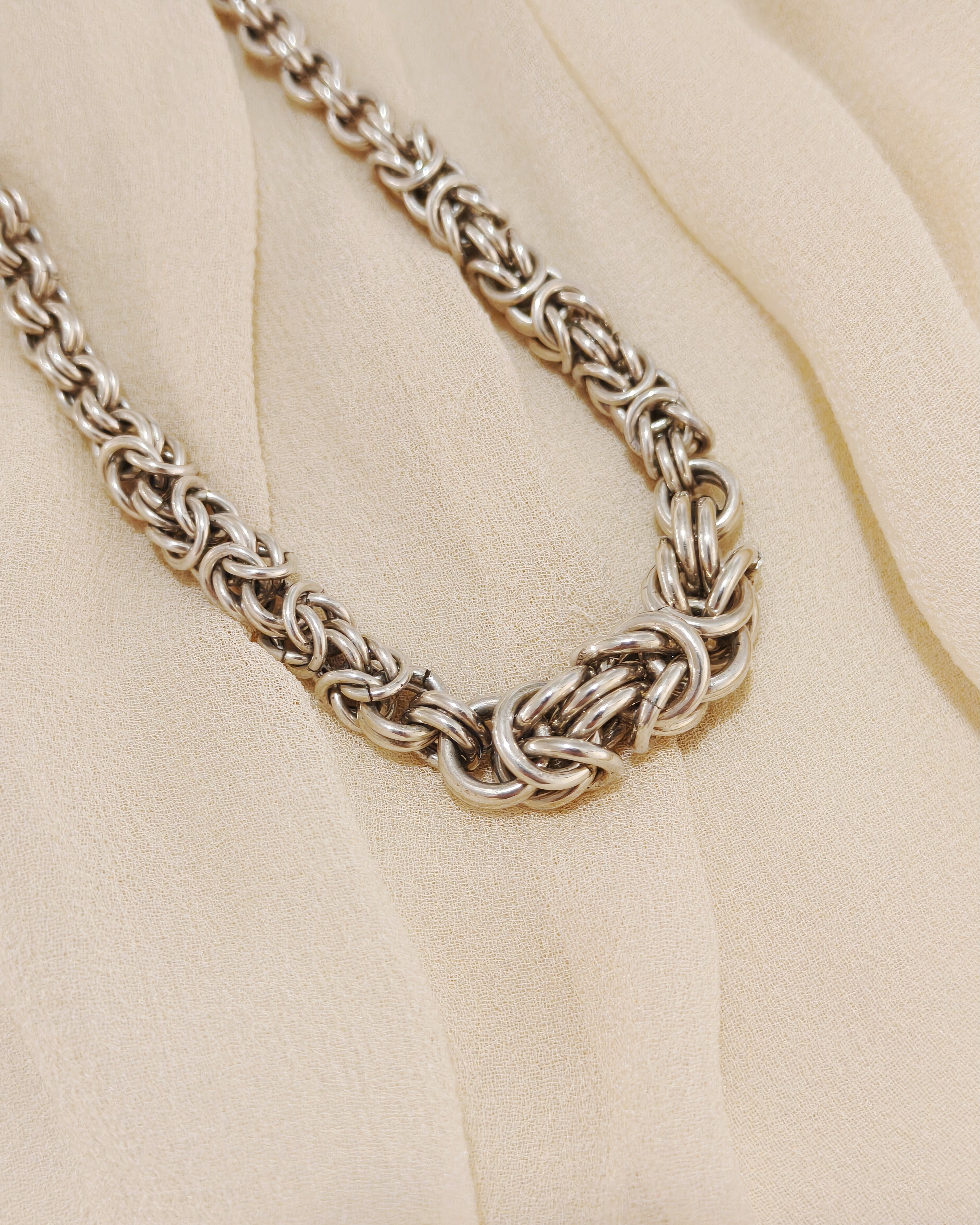 Intricate 925 Silver Woven Necklace