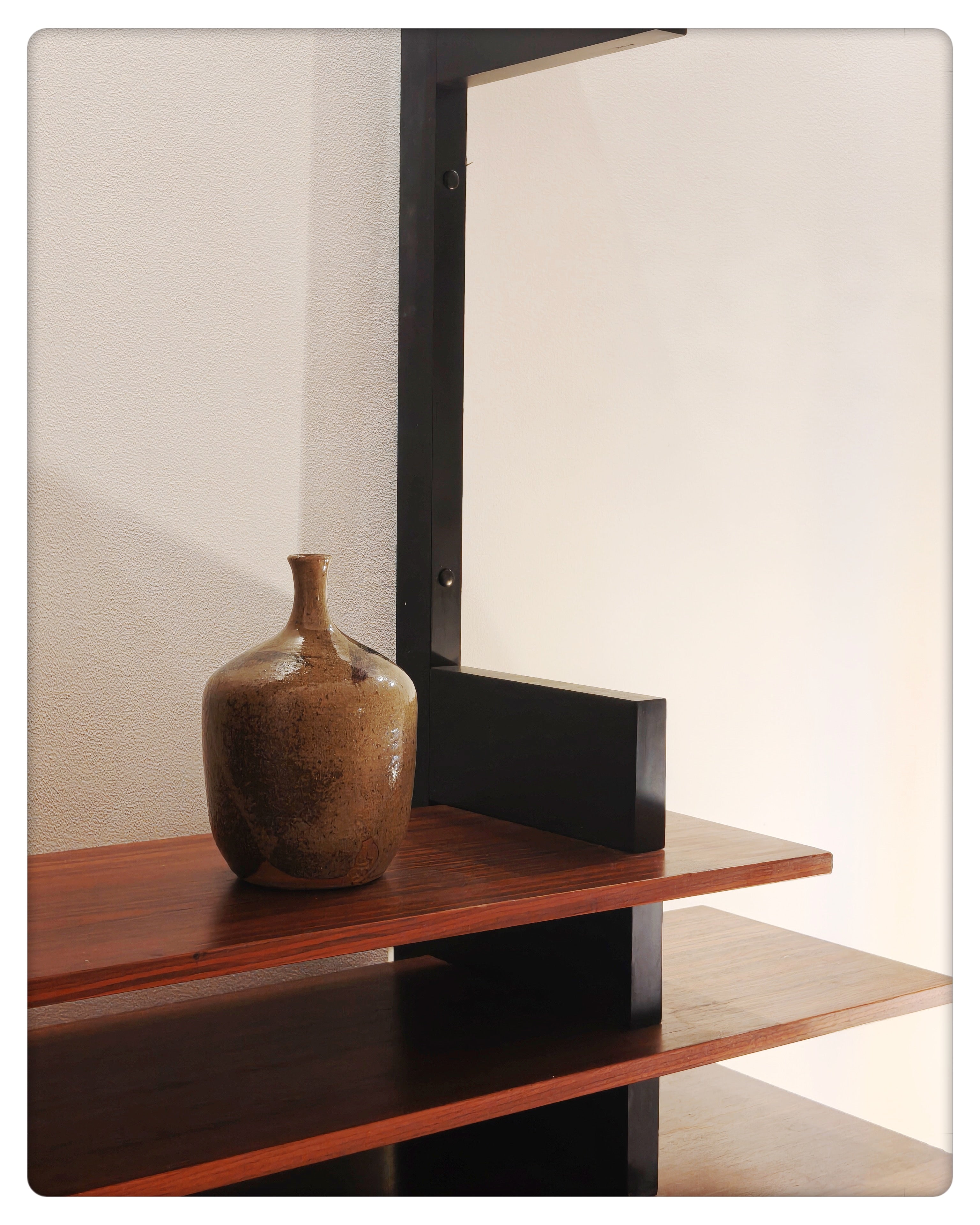 Glazed stoneware single-stem vase