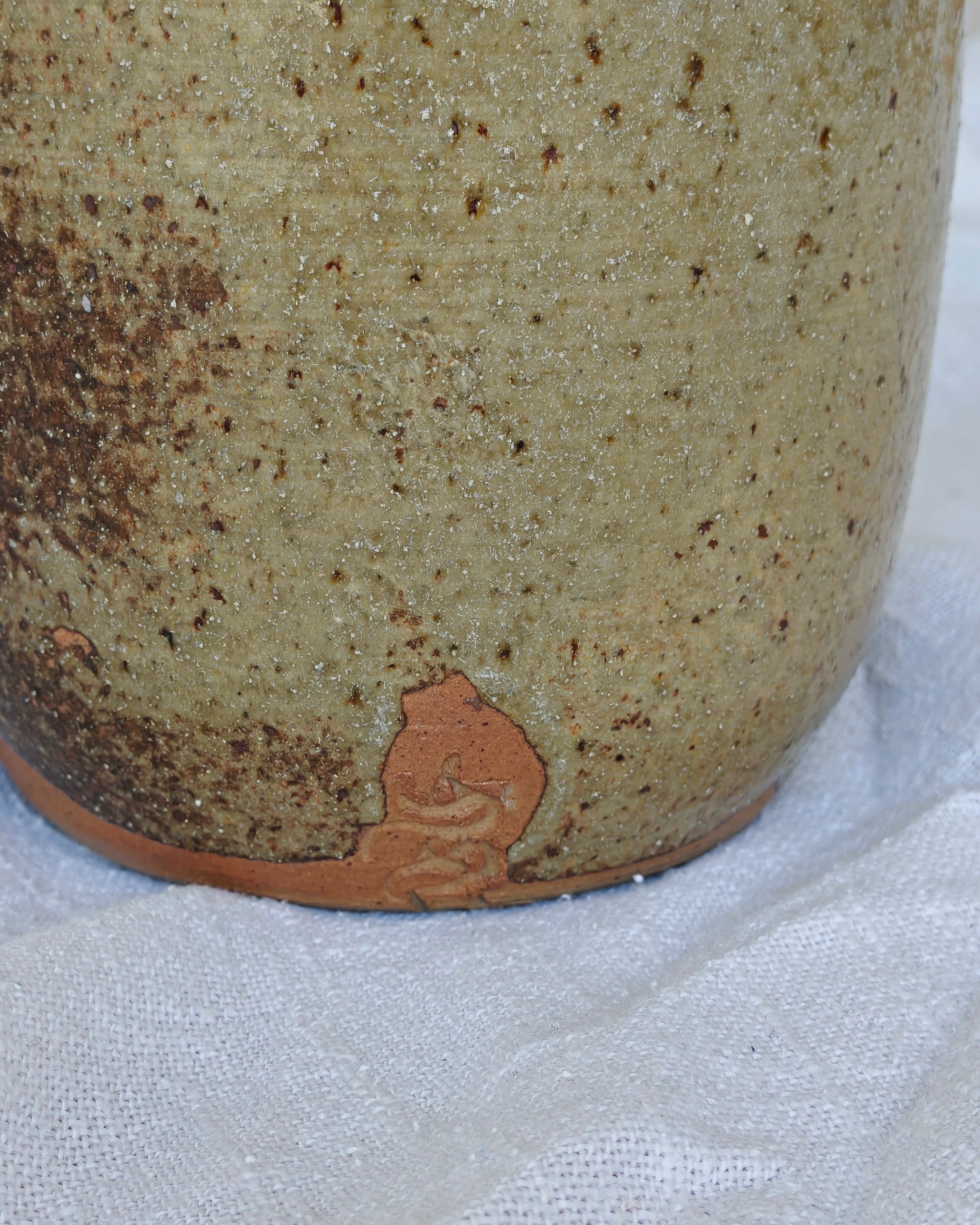 Glazed stoneware single-stem vase