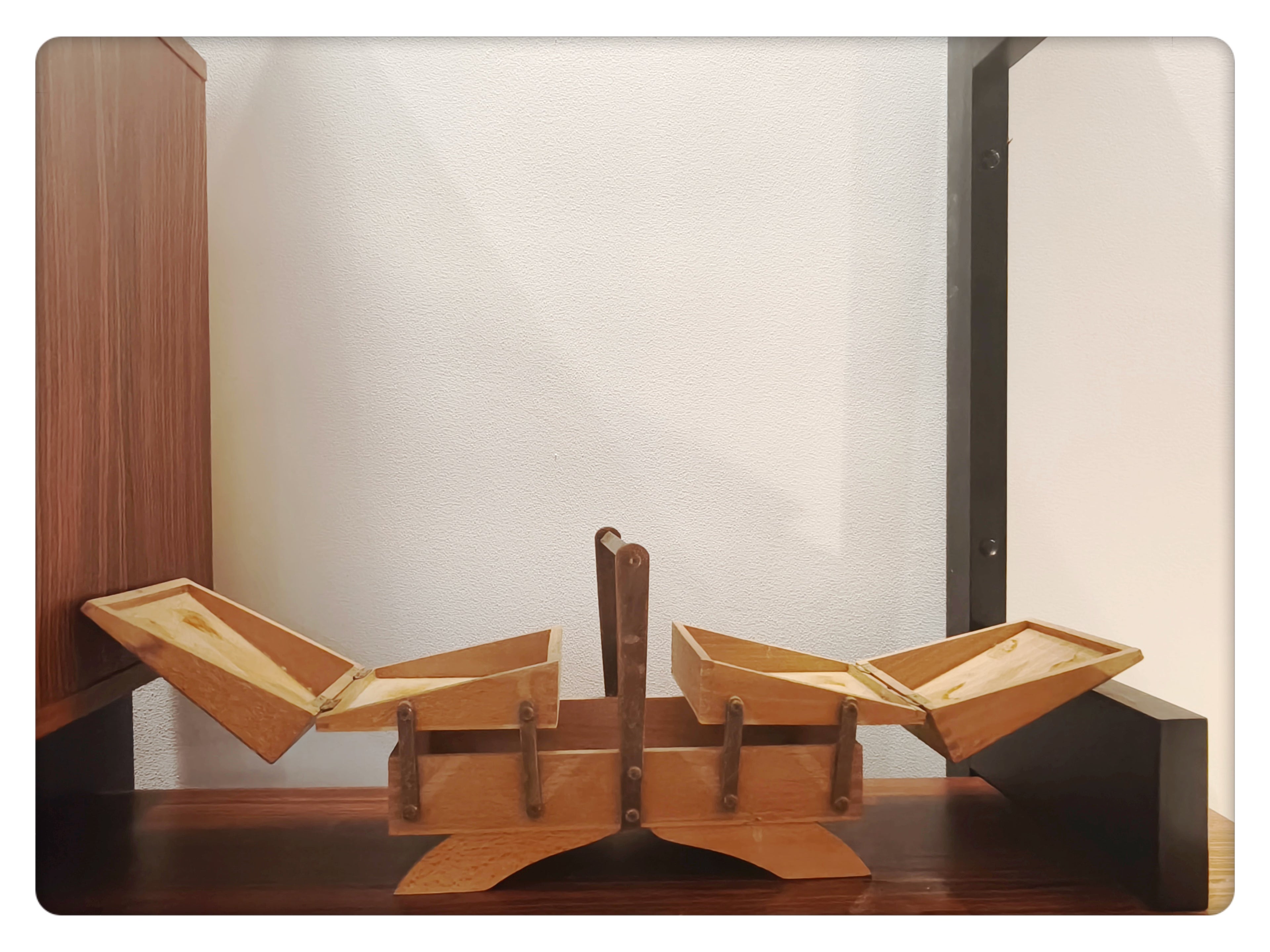 Mid-Century Wooden Sewing Box