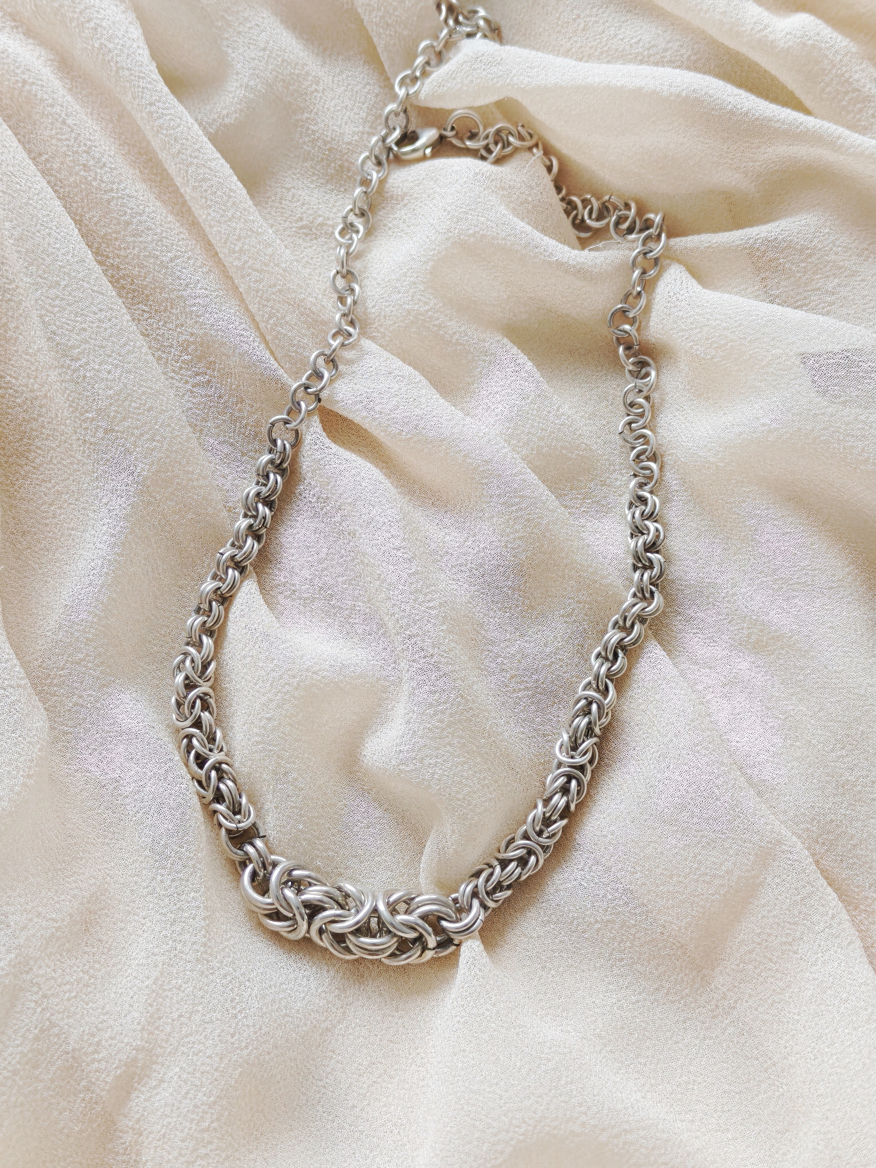 Intricate 925 Silver Woven Necklace