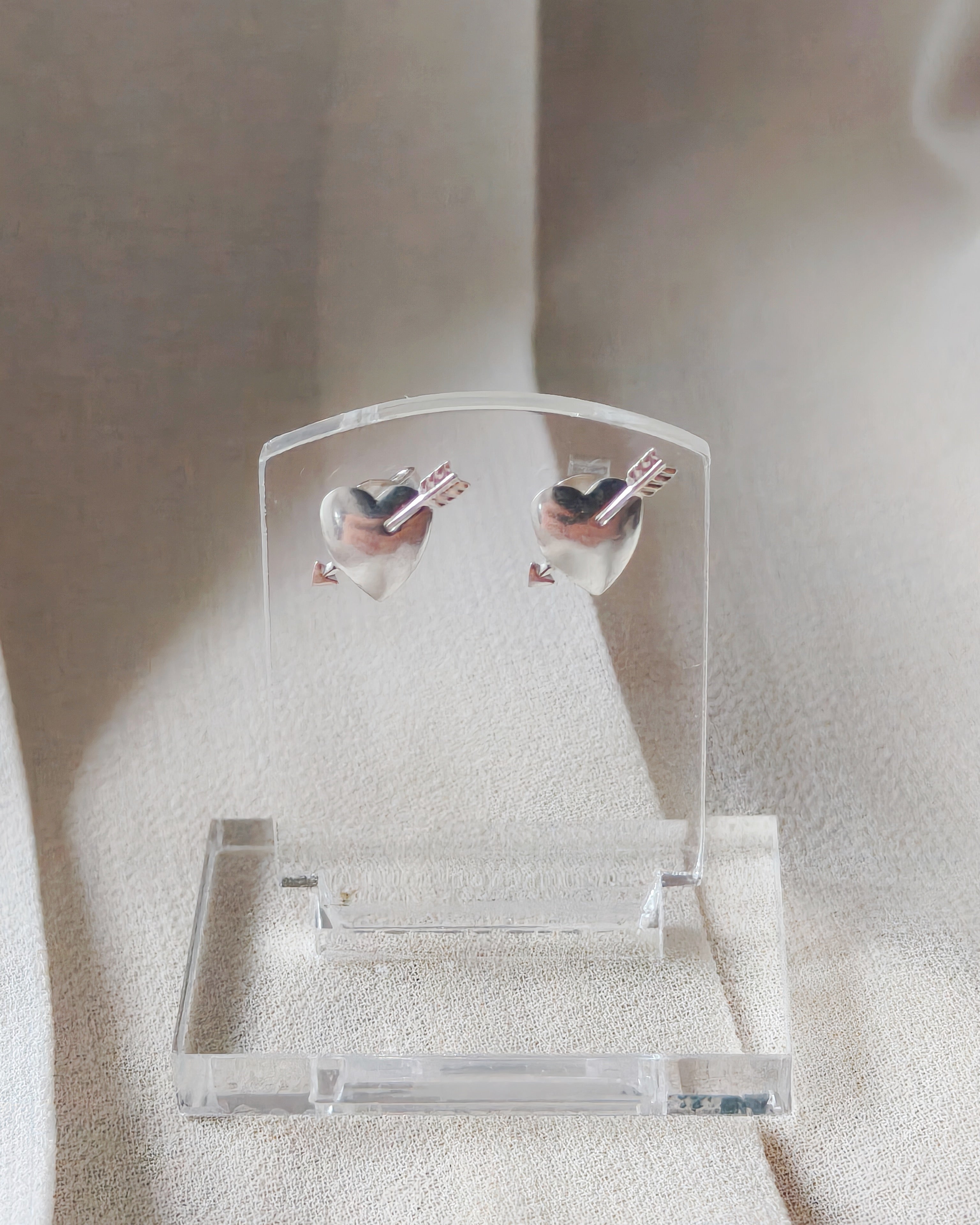 Vintage Sterling Silver Novelty Stud Earrings