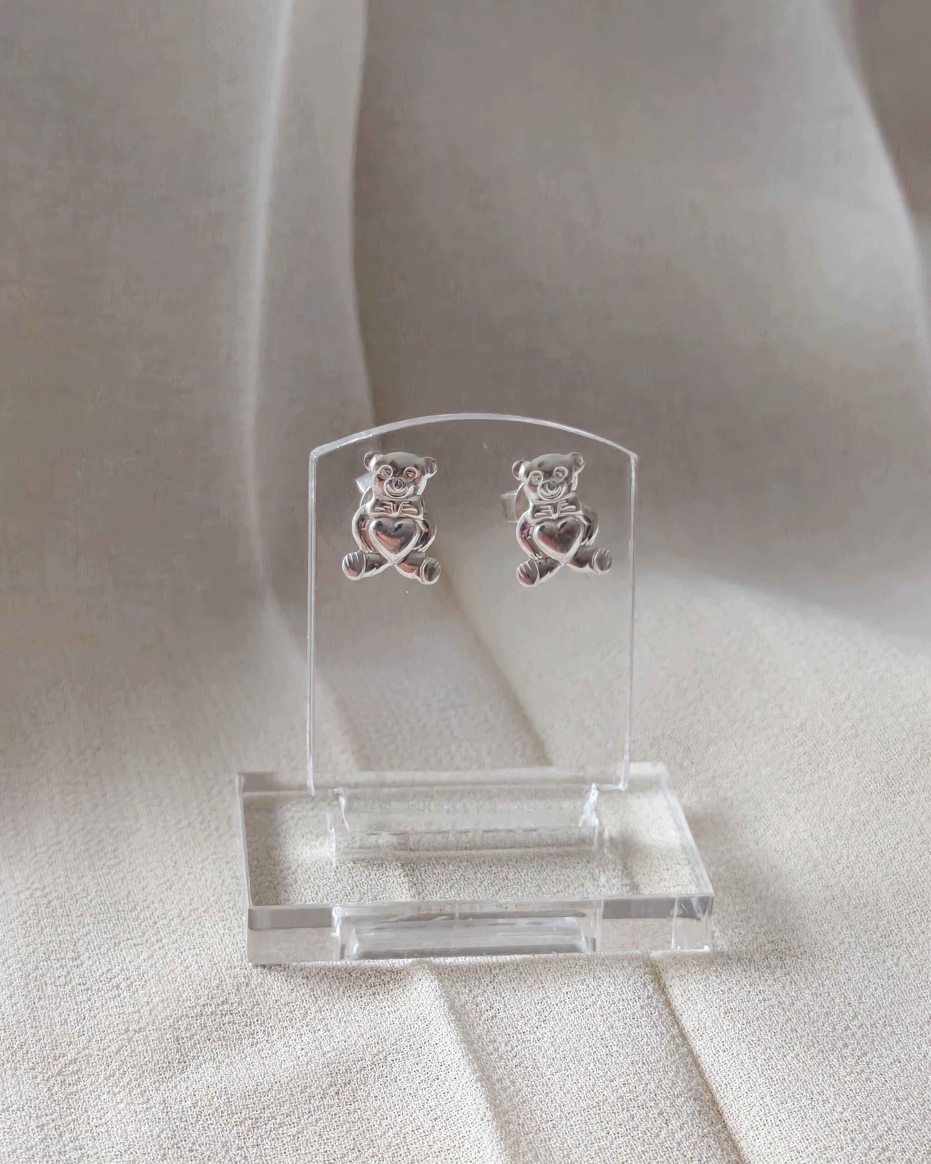 Vintage Sterling Silver Novelty Stud Earrings